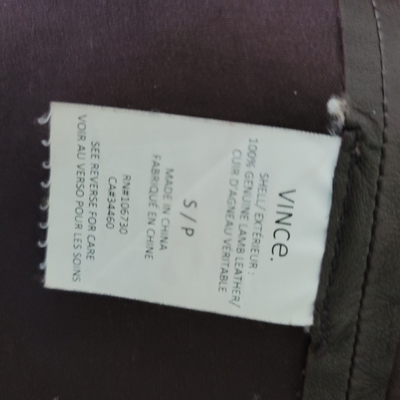 VINCE leather top Small - Picture 4 of 8